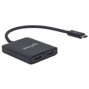 MH konverter USB-C to Dual HDMI, MST Hub, crni